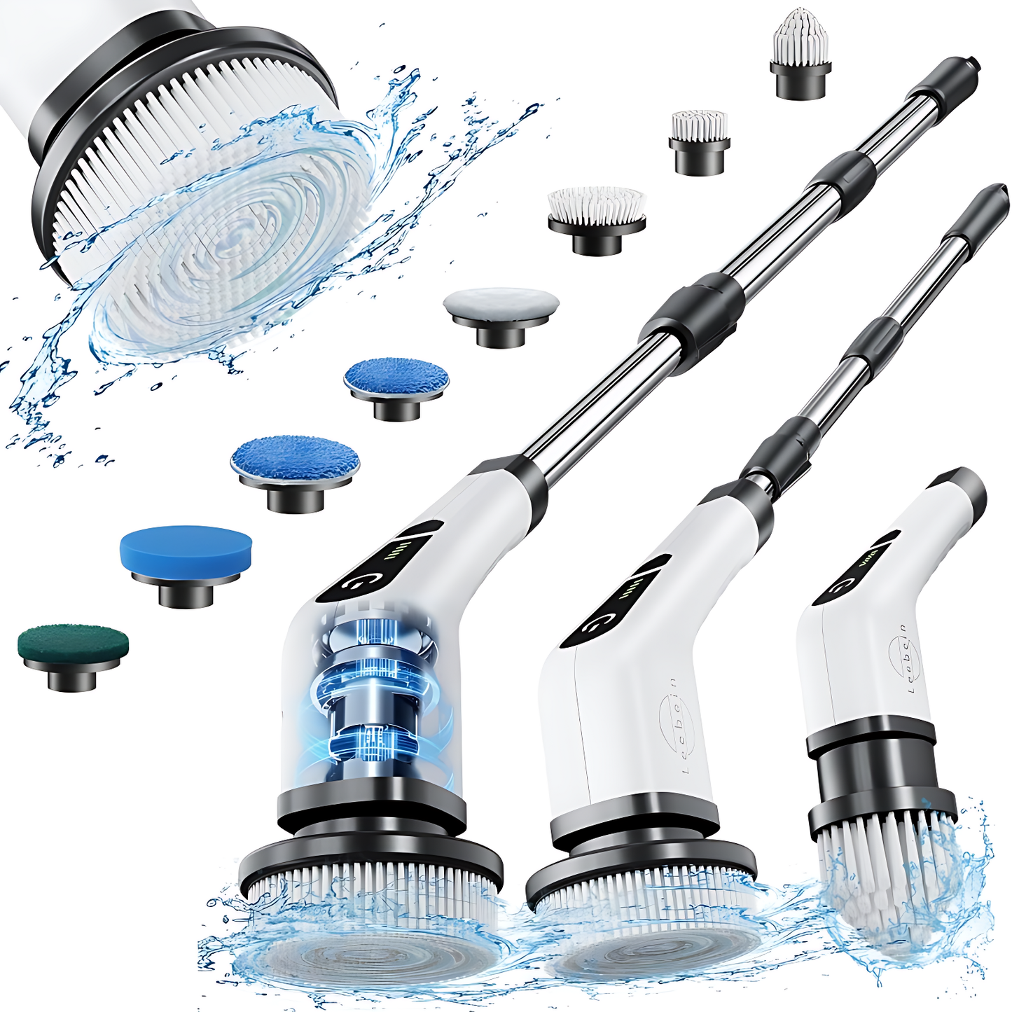 ✨ Electric Spin Scrubber Pro – Cordless Power Cleaning Brush with Adjustable Handle & 8 Replaceable Brush Heads ✨