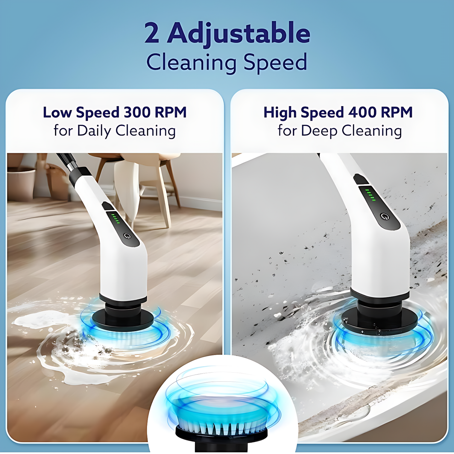 ✨ Electric Spin Scrubber Pro – Cordless Power Cleaning Brush with Adjustable Handle & 8 Replaceable Brush Heads ✨