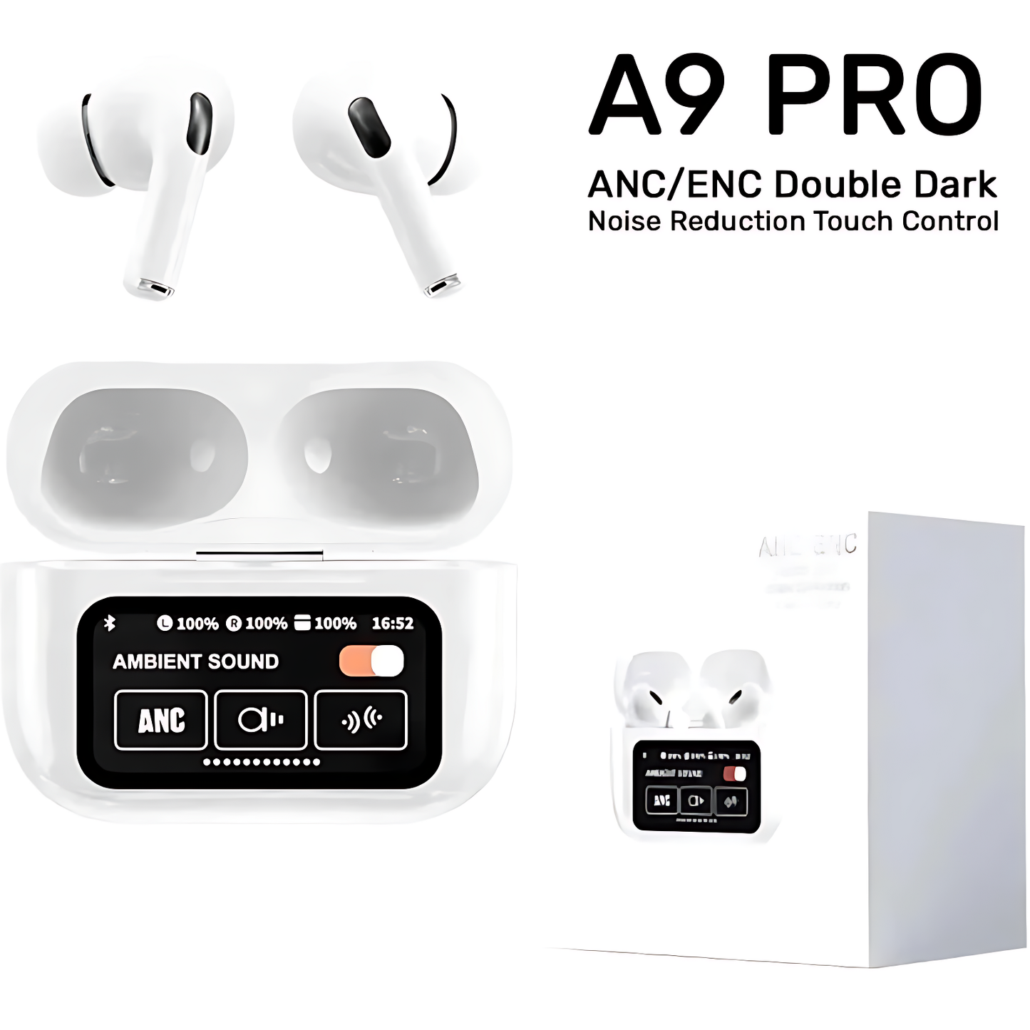 Smart Touchscreen Wireless Earbuds with Charging Display Case