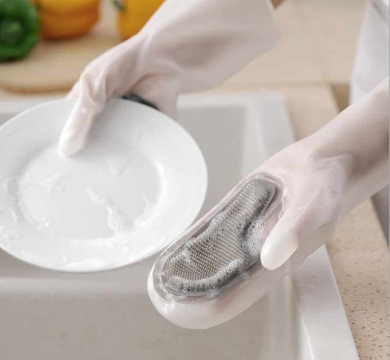 Magic Dishwashing Scrubber Gloves